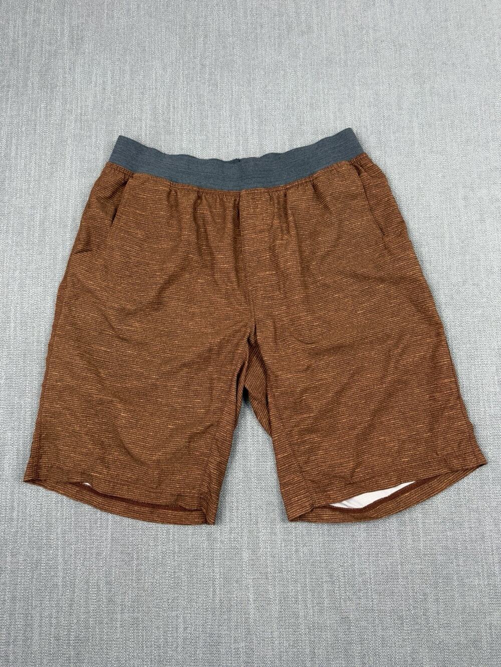 Prana Breathe Athletic Shorts Men’s Large Brown Stretch Performance Lined